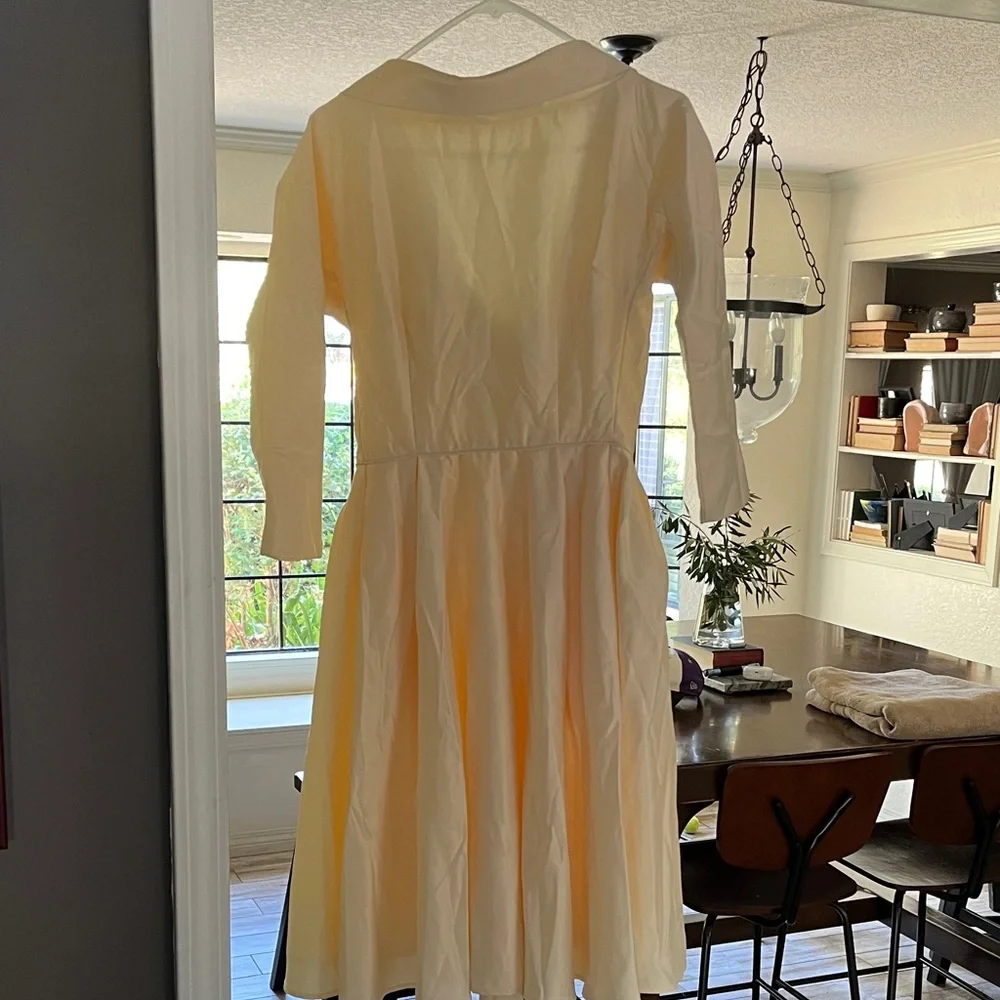 Unique Vintage Ivory Bow Detail Dress - Picture 5 of 9
